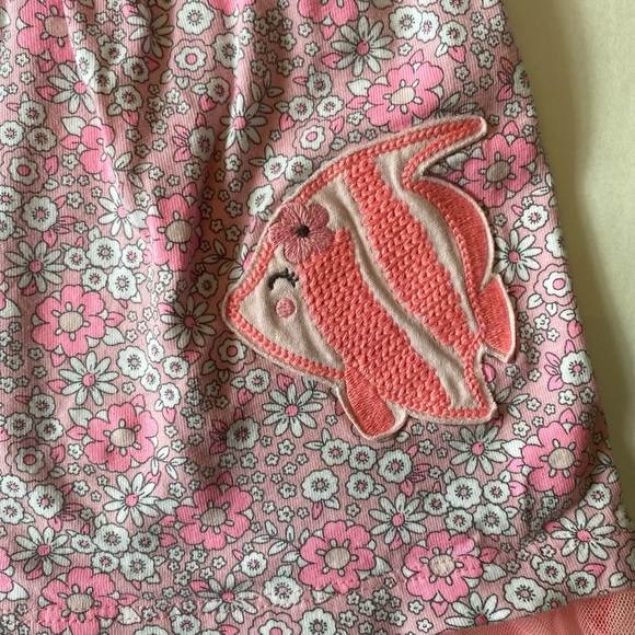 Floral Pink Girls Dress with Fishy Design - 12 months - Picture 3 of 4